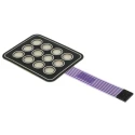 APEM 12 Key 4x3 Matrix Membrane Keypad Silver Polycarbonate Actuator AC3560