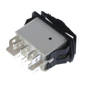 APEM Illuminated Double Pole Double Throw DPDT On-Off-On (On)-Off-(On) Nylon Panel Mount Rocker Switch KR47CAKLLG