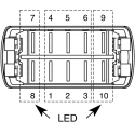 APEM Illuminated Double Pole Double Throw DPDT On-Off-On (On)-Off-(On) Nylon Panel Mount Rocker Switch KR47CAKLLG