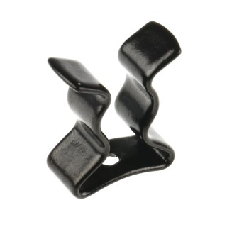 RS PRO 6.35 mm Nylon Stainless Steel Spring Clip, Black Nylon Coating, Fixing Hole Diameter 2.2 mm 507-832