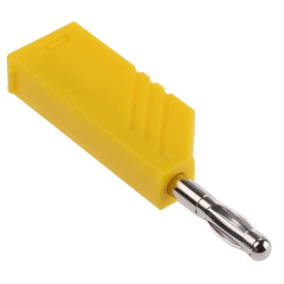Hirschmann Test & Measurement Yellow Male Banana Plug 4 mm Connector Screw Termination 60V dc 24A Nickel Plating 934100103