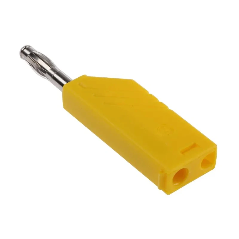 Hirschmann Test & Measurement Yellow Male Banana Plug 4 mm Connector Screw Termination 60V dc 24A Nickel Plating 934100103