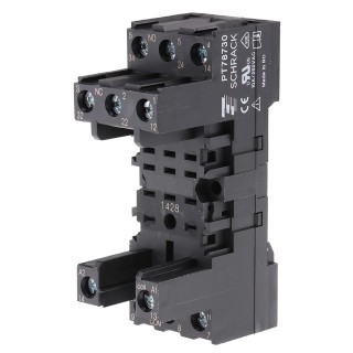 TE Connectivity PT 78 14 Way 240V AC DIN Rail Relay Socket for use with PT3 Series PT78730 9-1415071-1