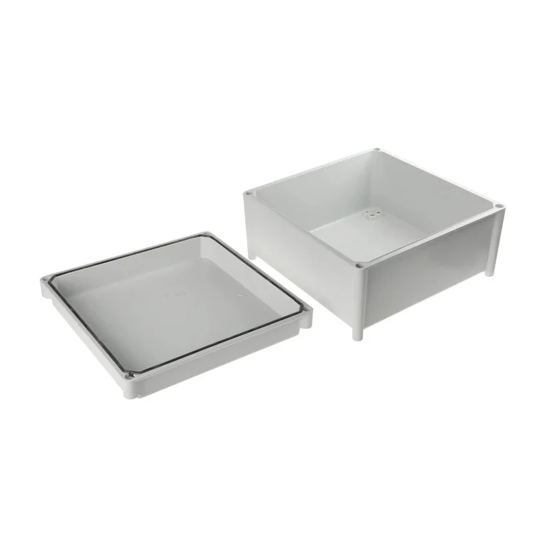 RS PRO Fibreglass Enclosure Grey Lid IP67 IK10 175 mm x 300 mm x 300 mm 507-999