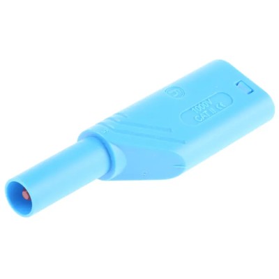 Hirschmann Test & Measurement Blue Male Banana Plug, 4 mm Connector, Screw Termination, 1kV, 24A, Nickel Plating 934099102