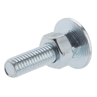 RS PRO Bright Zinc Steel Coach Bolt M10 x 25 mm x 100 mm Square Neck Grade 4.8 512-0985