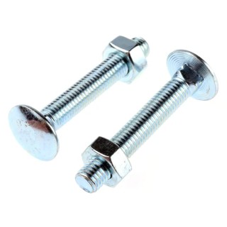 RS PRO Bright Zinc Steel Coach Bolt M10 x 100 mm, Square Neck, Grade 4.8, Metric Thread 512-1118