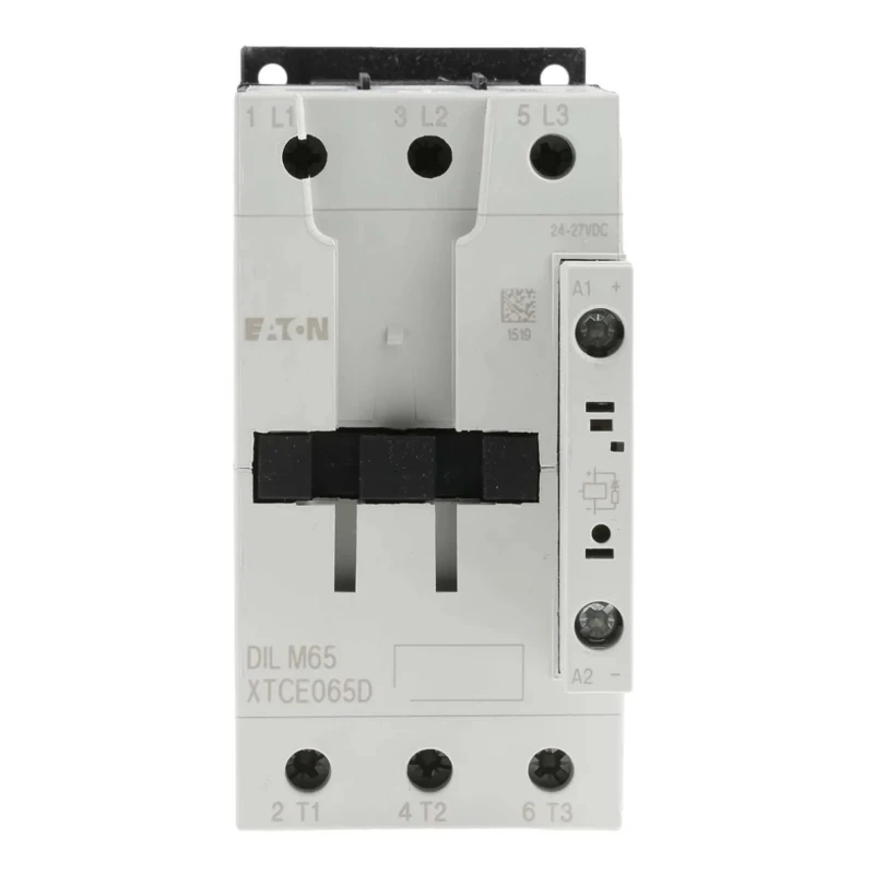 Eaton DILM Contactor with 24V DC Coil, 3-Pole, 65 A Current, 30 kW Power Rating, 3 NO Auxiliary 277908 DILM65(RDC24)