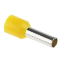 RS PRO Insulated Crimp Bootlace Ferrule, Yellow Nylon Collar, 3.9 mm Pin Diameter, 12 mm Pin Length, 6 mm² (10 AWG) 513-2641