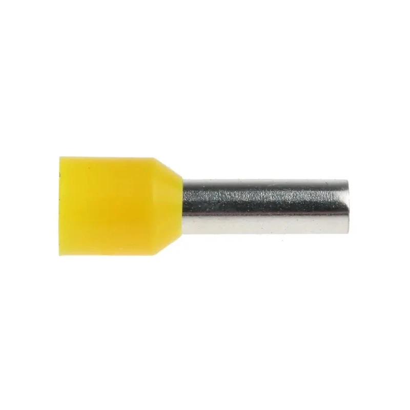 RS PRO Insulated Crimp Bootlace Ferrule, Yellow Nylon Collar, 3.9 mm Pin Diameter, 12 mm Pin Length, 6 mm² (10 AWG) 513-2641