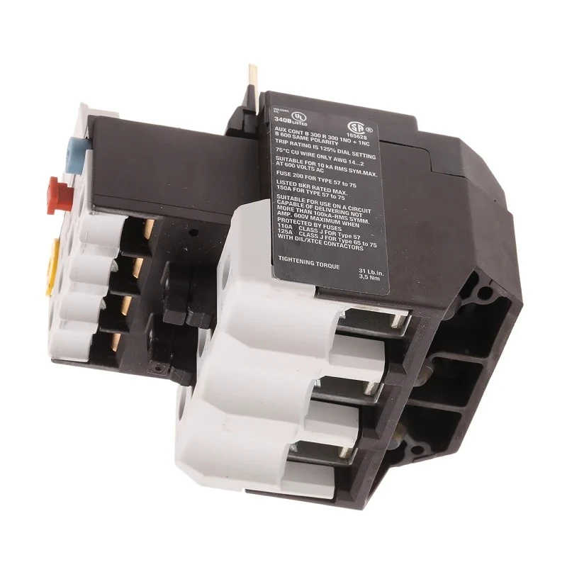 Eaton Overload Relay 1 NO/1 NC, 40A, 57 A F.L.C, 57A Contact Rating, 7.5 W Power, 500V AC Control Voltage ZB65