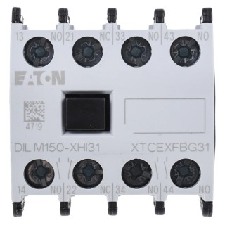 Eaton Auxiliary Contact 4 Contact, 3 NO/1 NC, Front Mount, 16 A, 220 V DC, 500 V AC, DILM Series 277949 DILM150-XHI31
