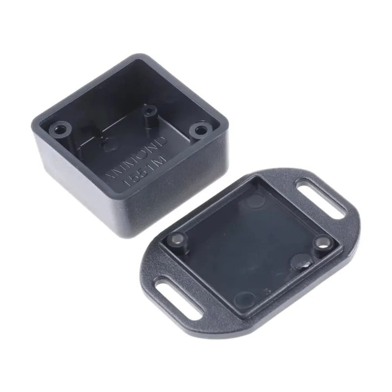 Hammond Flanged ABS Enclosure Black Lid IP54, 20 mm x 35 mm x 35 mm 1551MFLBK
