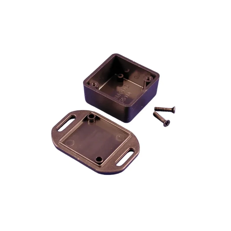 Hammond Flanged ABS Enclosure Black Lid IP54, 20 mm x 35 mm x 35 mm 1551MFLBK