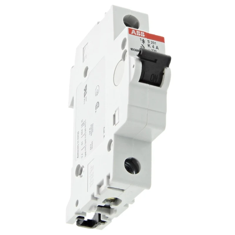 ABB Miniature Circuit Breaker 1 Pole 4A Type K 253V AC 72V DC 20kA Breaking Capacity 2CDS251001R0337 S201-K4