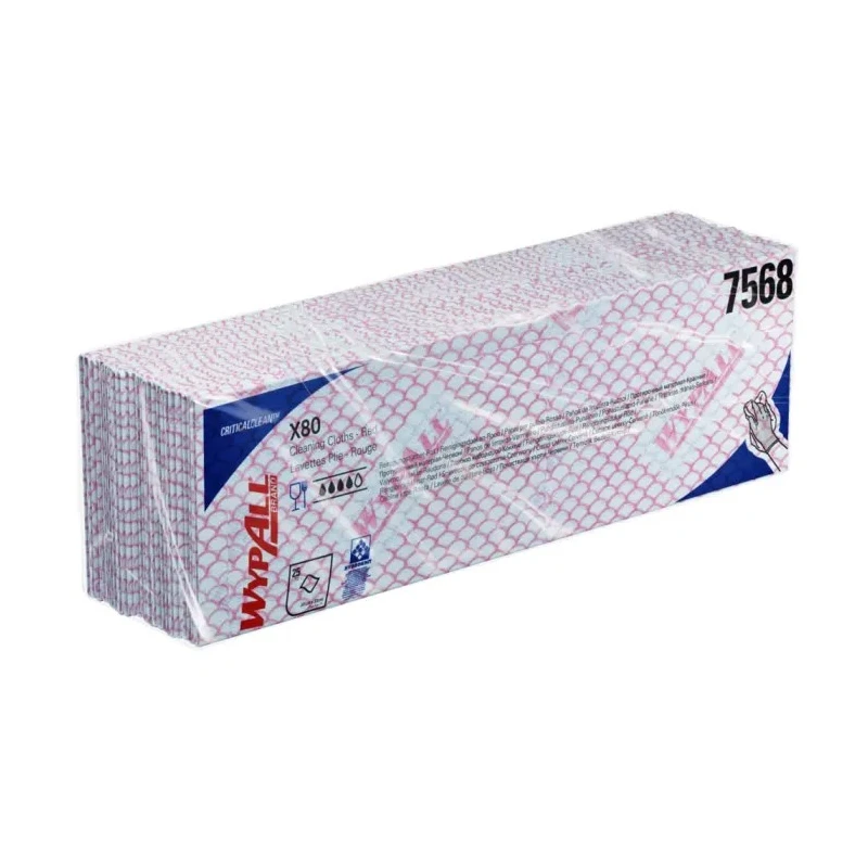WYPALL WypAll Red Cloths for Industrial Cleaning Dry Use Bag of 25 Per Pack 420 x 360 mm Repeat Use 7568