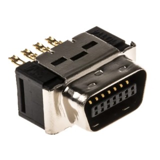 3M D-Sub Connector 14 Way Straight 2.54 mm Pitch Cable Mount Male Contact 1A Current Steel Housing 10114-3000PE