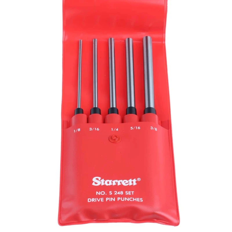 Starrett 5-Piece Pin Punch Set 0.375in Shank S248