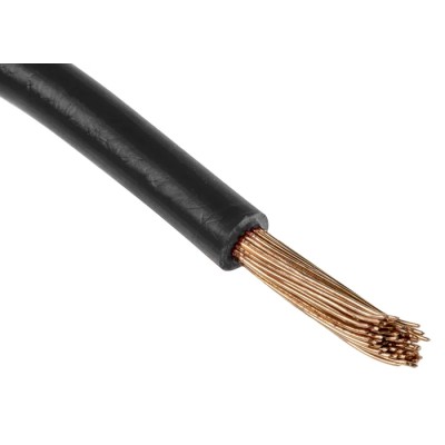 RS PRO Black 16 mm² Flexible BK Series Hook Up Wire 5 AWG 126/0.4 mm Strands 25 m PVC Insulation 600V 70°C 516-8016