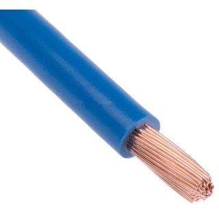 RS PRO Blue 10 mm² Hook Up Wire 7 AWG 80x0.4mm Core Strands 25m PVC Insulated 600V 70°C 516-7978