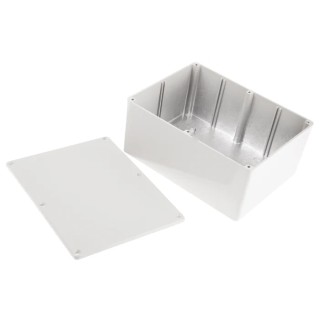 RS PRO Grey Lid Shielded Die Cast Aluminium Enclosure 76.3 mm x 165.8 mm x 127.3 mm 517-3636