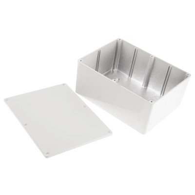 RS PRO Grey Lid Shielded Die Cast Aluminium Enclosure 76.3 mm x 165.8 mm x 127.3 mm 517-3636