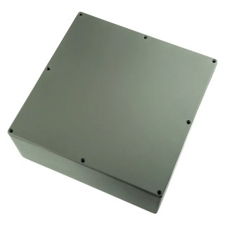 RS PRO Grey Lid Die Cast Aluminium Enclosure, 100 mm x 250 mm x 250 mm 517-3917