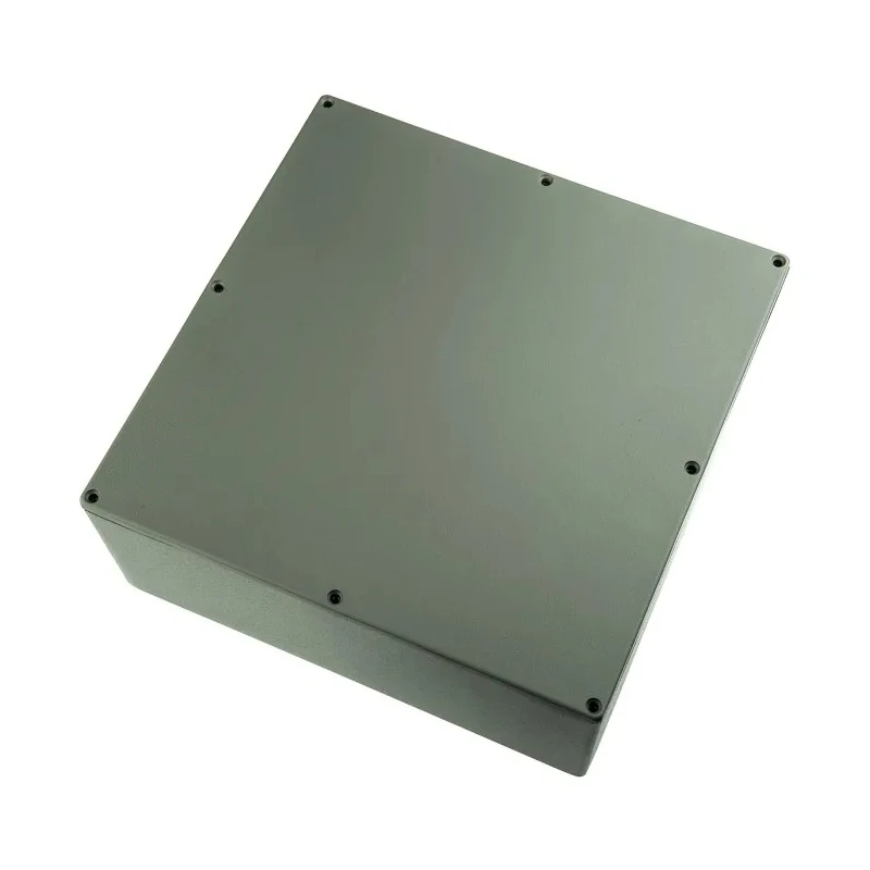 RS PRO Grey Lid Die Cast Aluminium Enclosure, 100 mm x 250 mm x 250 mm 517-3917