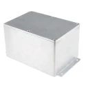 RS PRO Flanged Silver Lid Die Cast Aluminium Enclosure 105.4 mm x 201.7 mm x 121.2 mm 517-3793