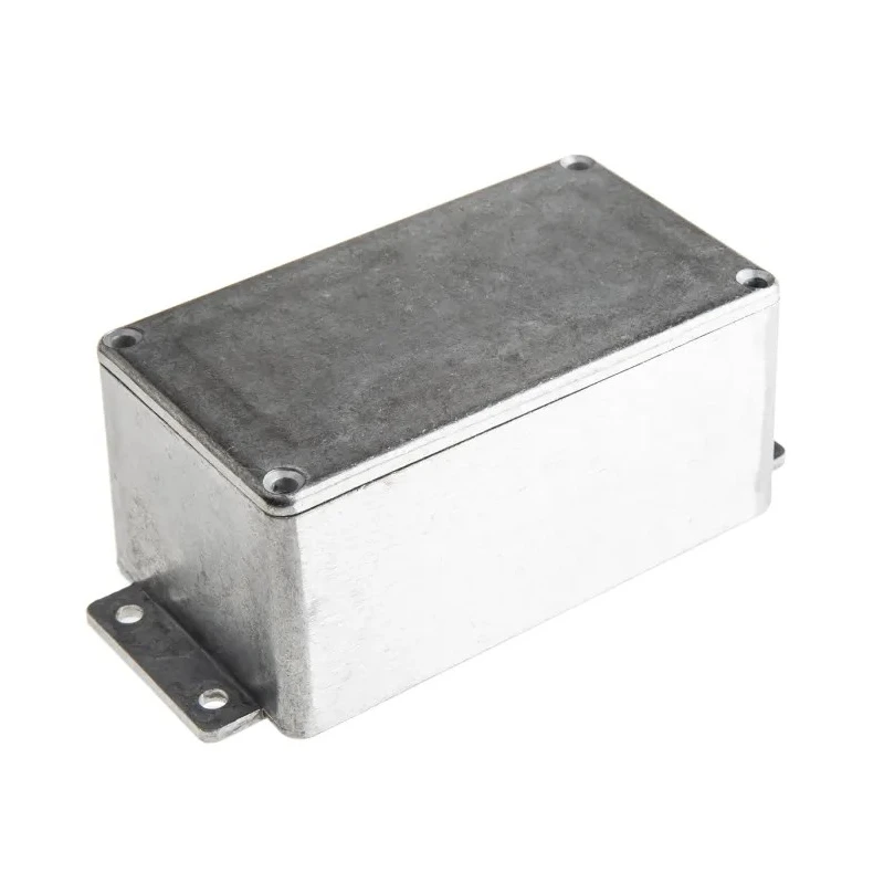 RS PRO Flanged Silver Lid Die Cast Aluminium Enclosure IP65 55 mm x 139.6 mm x 63.8 mm IP65