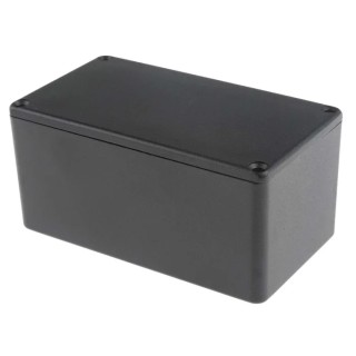 RS PRO Black Black Lid Die Cast Aluminium Enclosure IP65 55.1 mm x 114.4 mm x 63.7 mm IP65