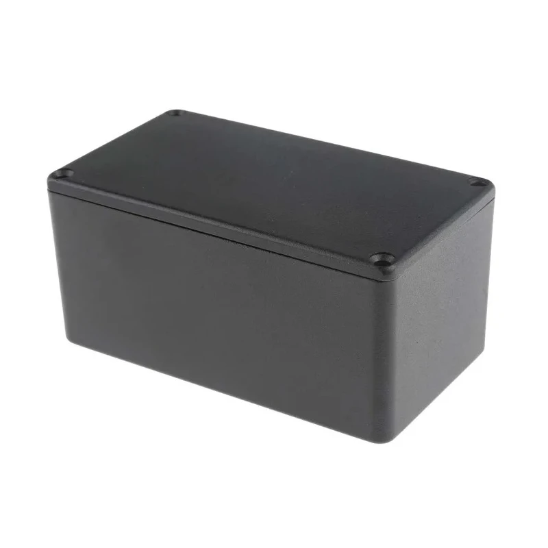 RS PRO Black Black Lid Die Cast Aluminium Enclosure IP65 55.1 mm x 114.4 mm x 63.7 mm IP65