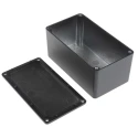 RS PRO Black Black Lid Die Cast Aluminium Enclosure IP65 55.1 mm x 114.4 mm x 63.7 mm IP65