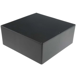 RS PRO Black Black Lid Die Cast Aluminium Enclosure IP66, 100 mm x 250 mm x 250 mm IP66
