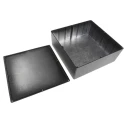 RS PRO Black Black Lid Die Cast Aluminium Enclosure IP66, 100 mm x 250 mm x 250 mm IP66