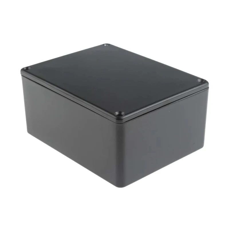 RS PRO Black Black Lid Die Cast Aluminium EMI/RFI Shielded Enclosure IP66, 55.1 mm x 114.7 mm x 89.7 mm IP66