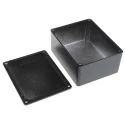 RS PRO Black Black Lid Die Cast Aluminium EMI/RFI Shielded Enclosure IP66, 55.1 mm x 114.7 mm x 89.7 mm IP66