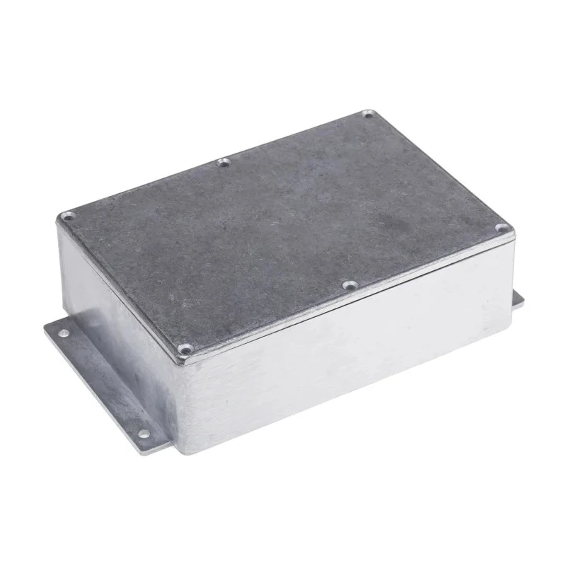 RS PRO Flanged Die Cast Aluminium Enclosure Silver Lid IP66 55.3mm x 201.7mm x 121.2mm IP66