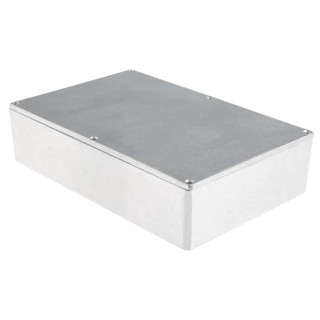 RS PRO Silver Silver Lid Die Cast Aluminium Enclosure, IP66, 55.9 mm x 222.1 mm x 145.9 mm IP66