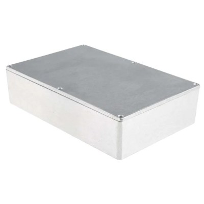 RS PRO Silver Silver Lid Die Cast Aluminium Enclosure, IP66, 55.9 mm x 222.1 mm x 145.9 mm IP66