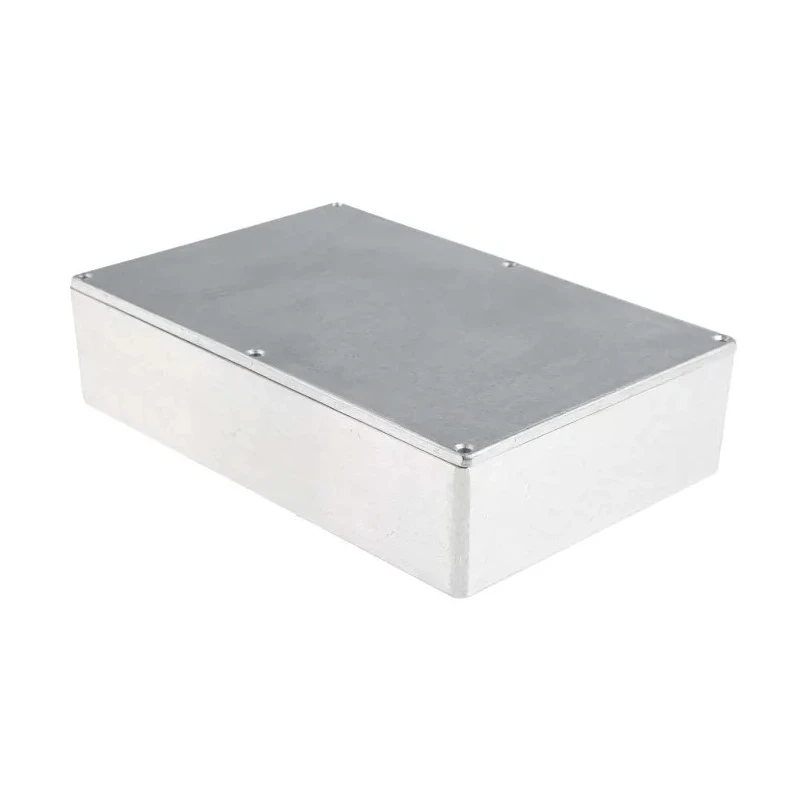 RS PRO Silver Silver Lid Die Cast Aluminium Enclosure, IP66, 55.9 mm x 222.1 mm x 145.9 mm IP66