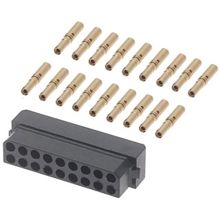 HARWIN Datamate PCB Connector Kit with 18 Way DIL Female Shell, Connector Kit M80-8881805