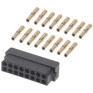 HARWIN Datamate 16 Way DIL Female Shell PCB Connector Kit M80-8881605