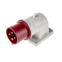 Scame Industrial Power Connector IP44 Red Wall Mount 3P+PE 32A 415V Right Angle IP44 