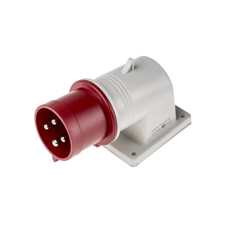 Scame Industrial Power Connector IP44 Red Wall Mount 3P+PE 32A 415V Right Angle IP44 