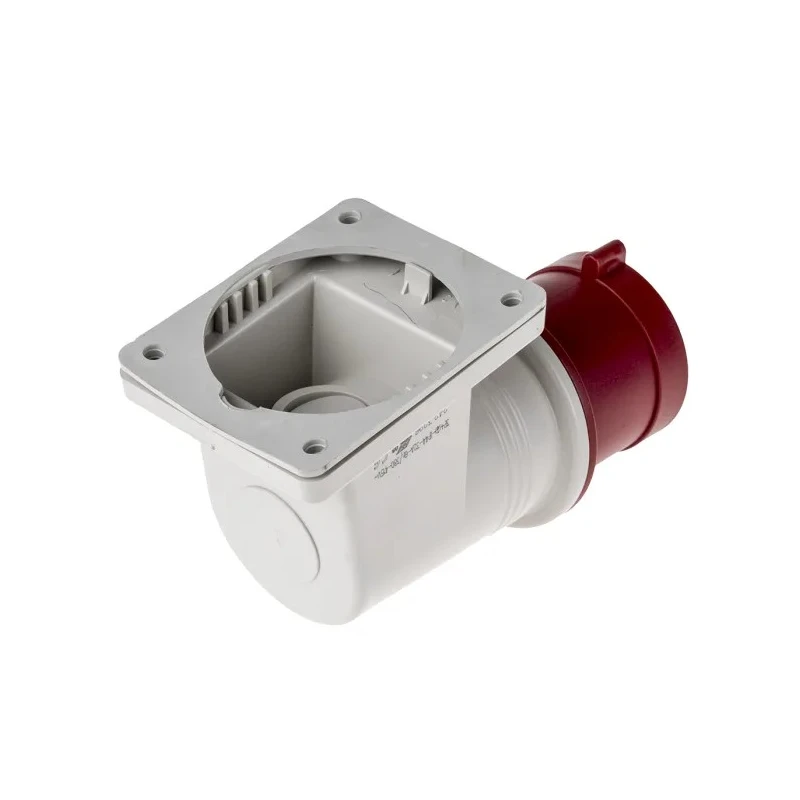 Scame Industrial Power Connector IP44 Red Wall Mount 3P+PE 32A 415V Right Angle IP44 