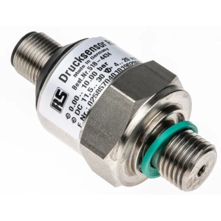 RS PRO Gas and Liquid Analogue Pressure Switch Stainless Steel Housing 0 to 10 bar 30V DC 518-4434