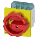 Siemens 3-Pole Panel Mount Isolator Switch IP65, 16A, 8 kW, 690V AC, Red Handle, Model 