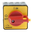 Siemens 3-Pole Panel Mount Isolator Switch, IP65, 16A, 8 kW, Red Handle, 690V AC 