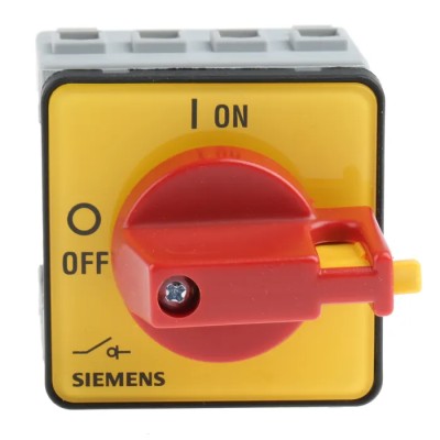 Siemens 3-Pole Panel Mount Isolator Switch, IP65, 16A, 8 kW, Red Handle, 690V AC